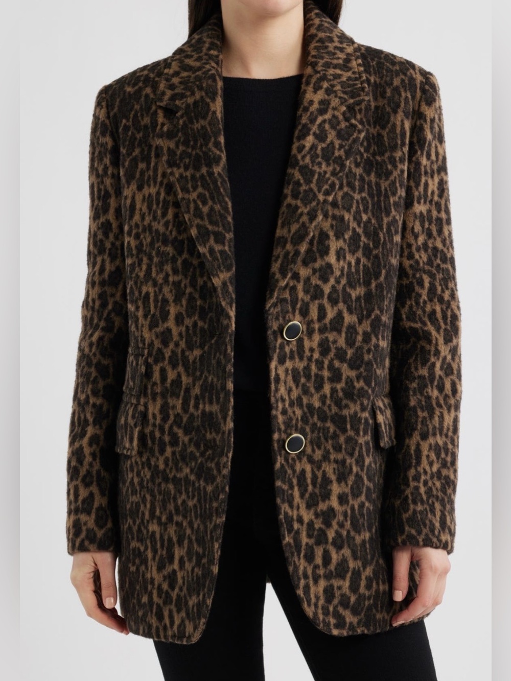 CeCe Leopard Print Wool-Blend Blazer - Size: S - NWT!
